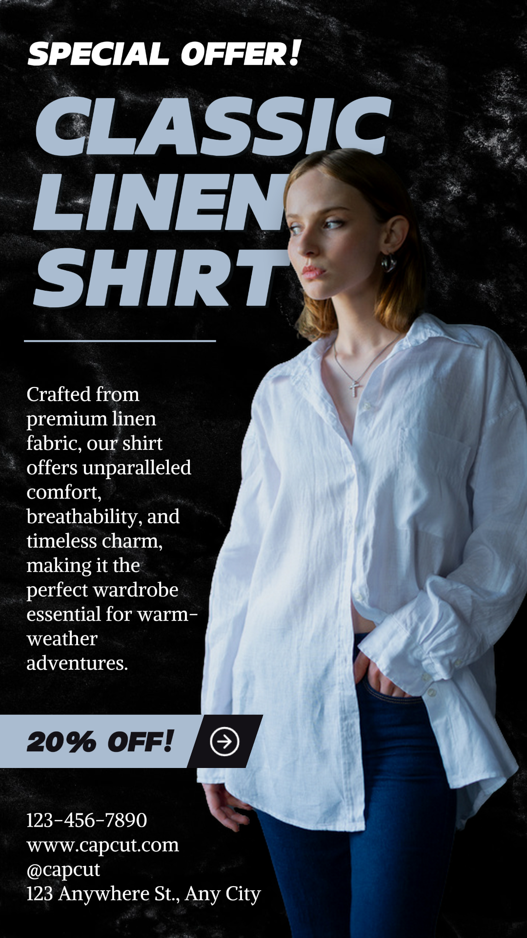 Clothing and Shoes Marketing Poster Summer Fashion Sale Instagram Story Modern Style