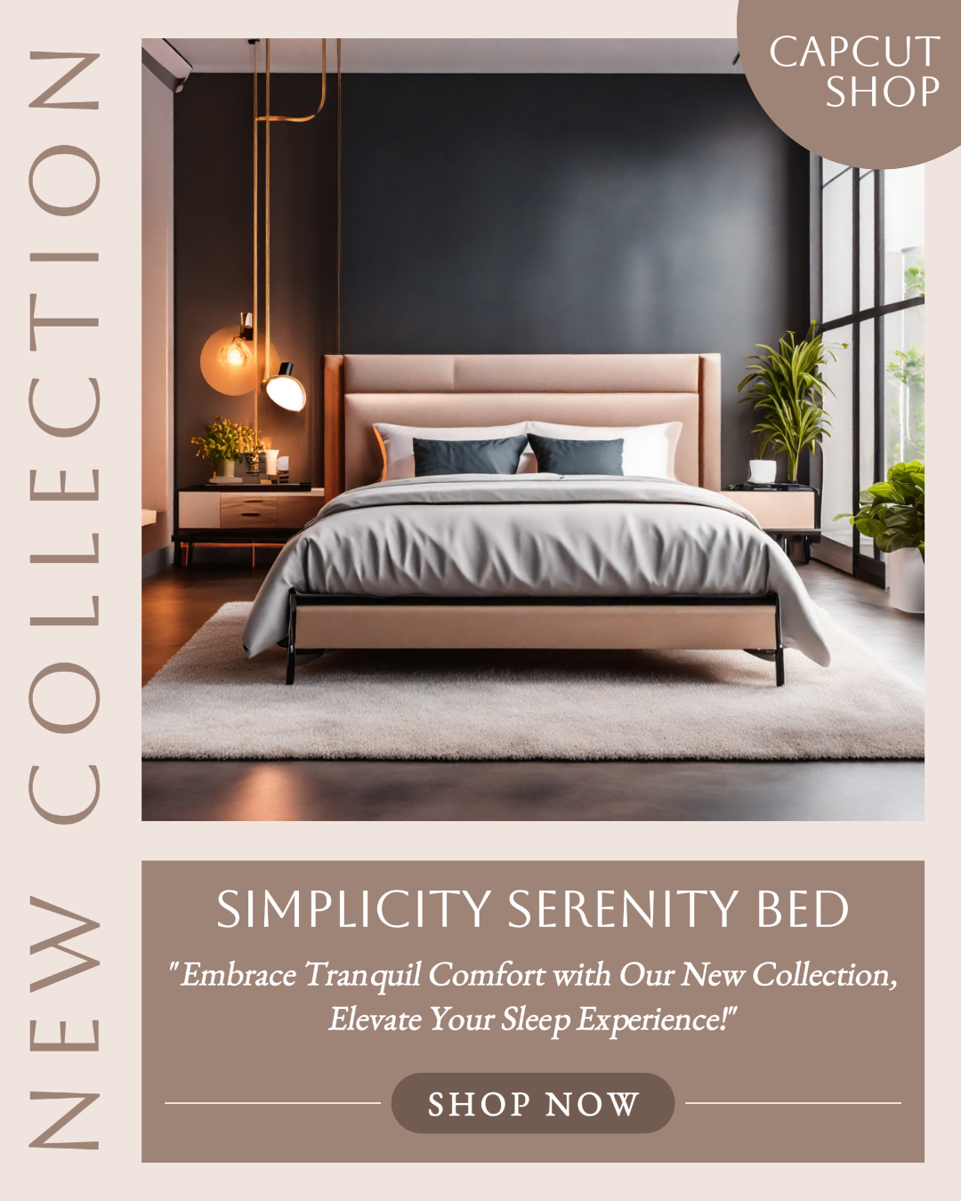 Mobiliário doméstico elegante cama estética venda retrato Instagram