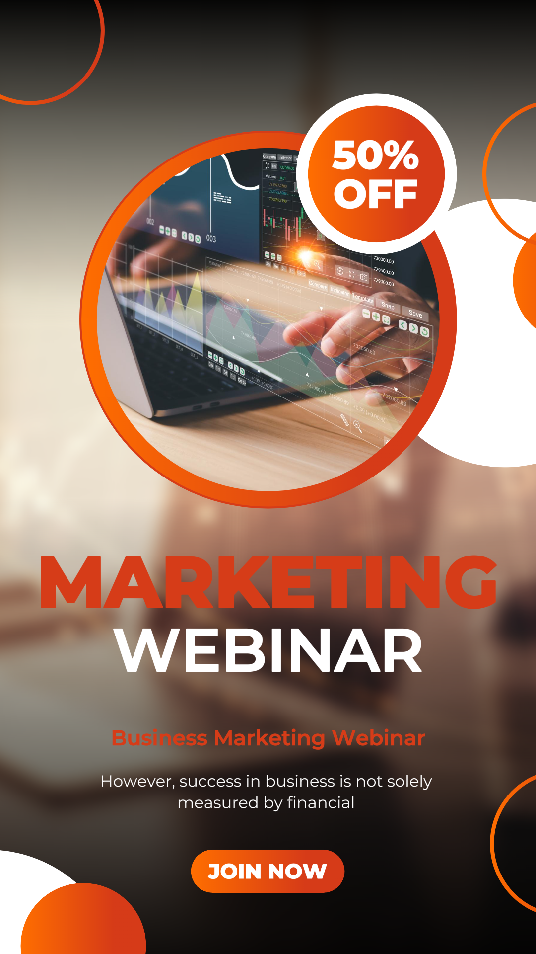 Negócios e escritório História moderna do Instagram Webinar de negócios Laranja