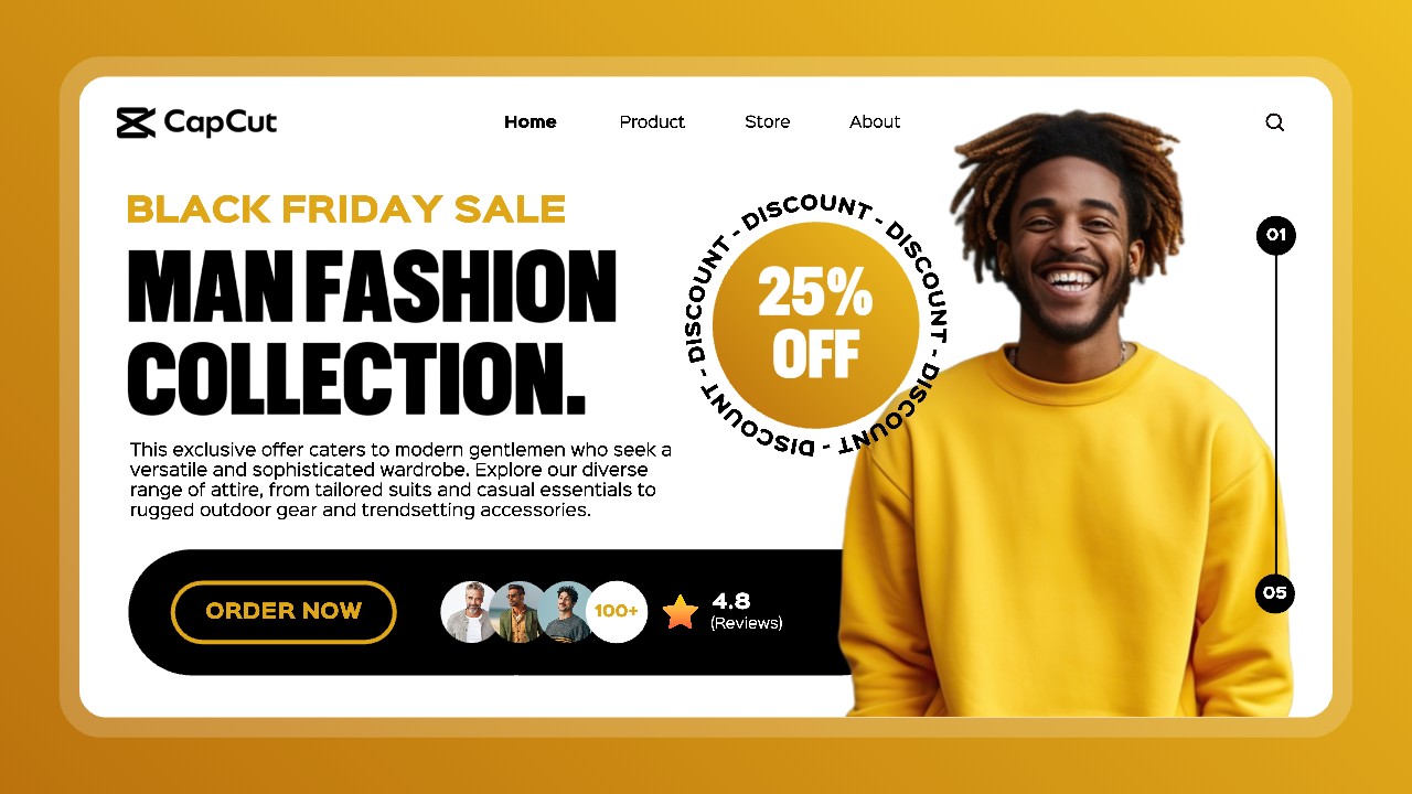 Site de promoção de promoção de promoção de Black Friday da coleção Man