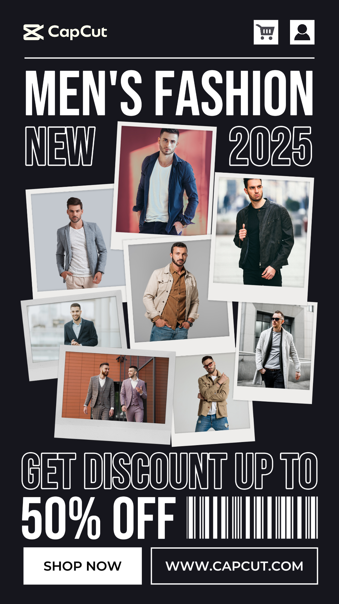 8 Multi-Produkt Bild Herrenbekleidung Neues Produkt Herrenmode mit dunklem elegantem Thema