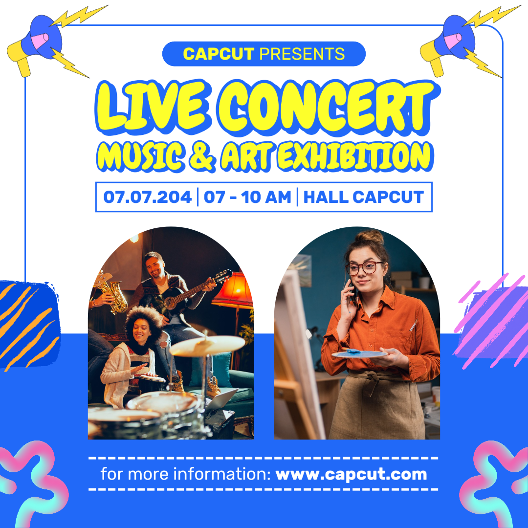 Divertissement Concert en direct Exposition de musique et d'art Instagram Post Pop Art