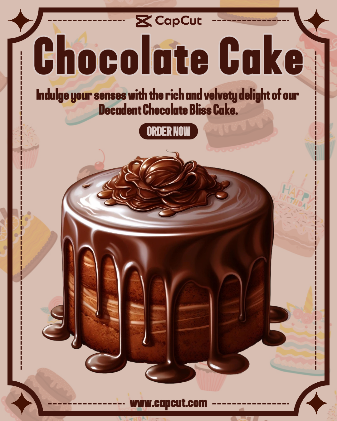 Lebensmittel Schokoladenkuchen Produktanzeige Instagram Portrait