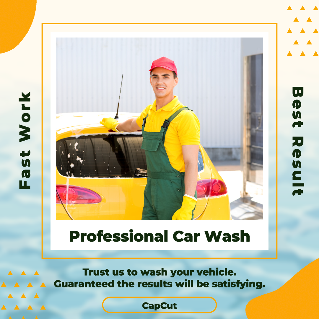 Car Wash Instagram Post Yellow & Green