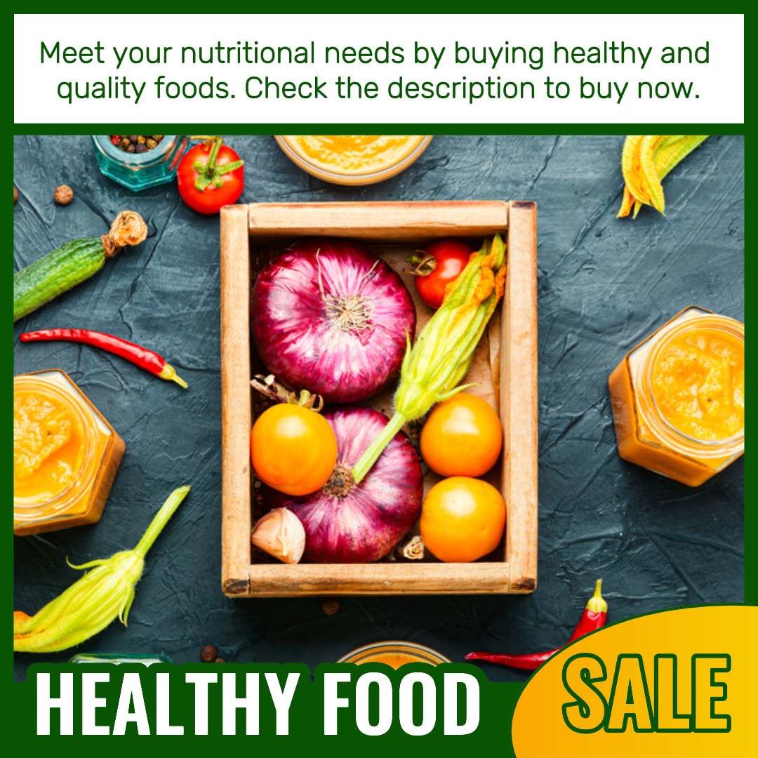 Exhibición de productos de comercio electrónico Alimentos y bebidas Venta de alimentos saludables Publicación de Instagram