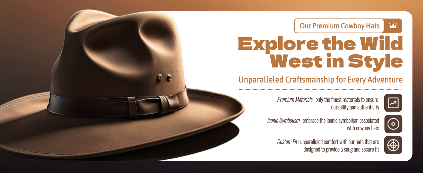 E-Commerce Cowboyhüte Detailseite Braun Klassisch
