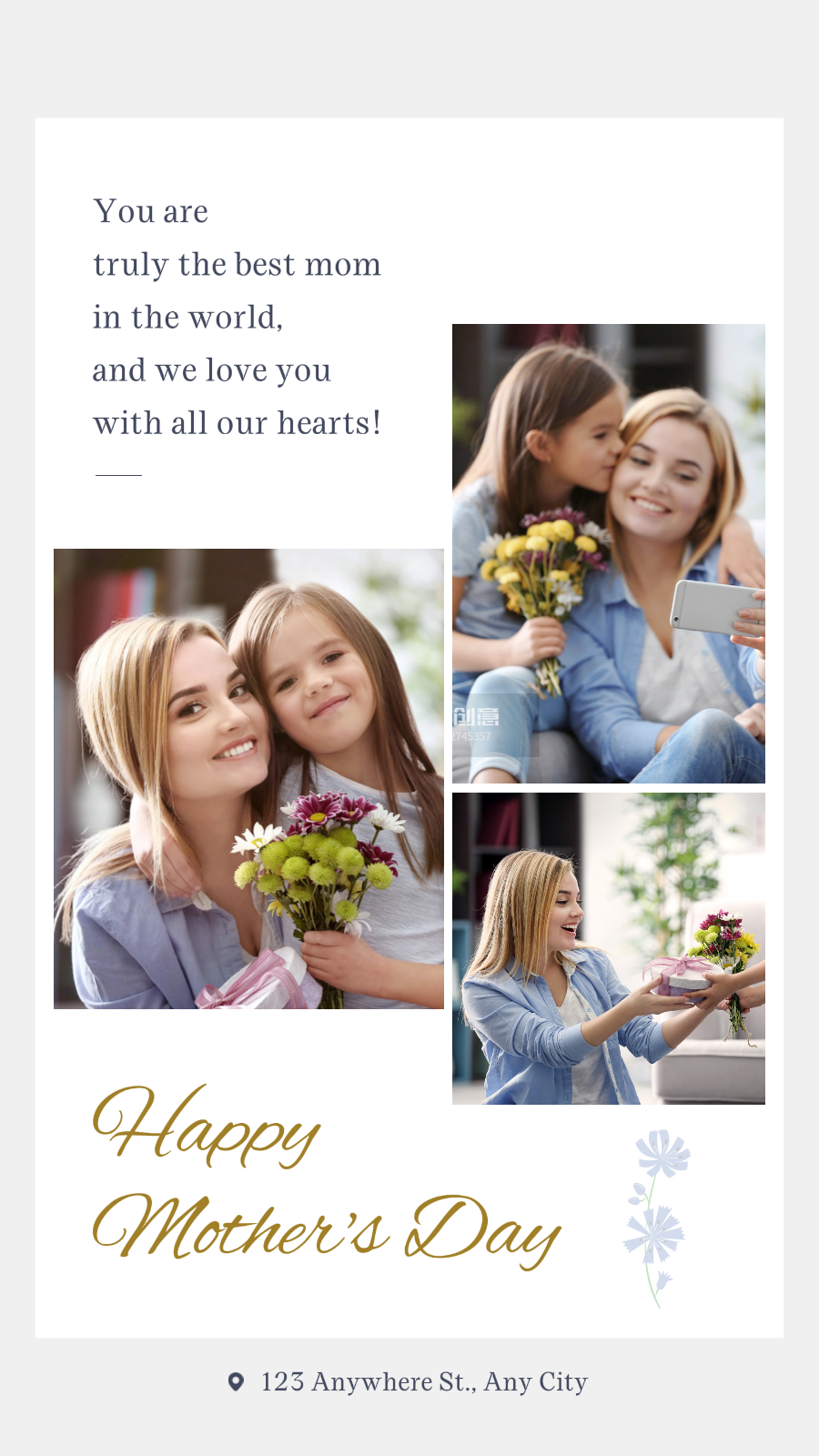 Compartilhamento pessoal Dia das Mães Exibição Minimalista