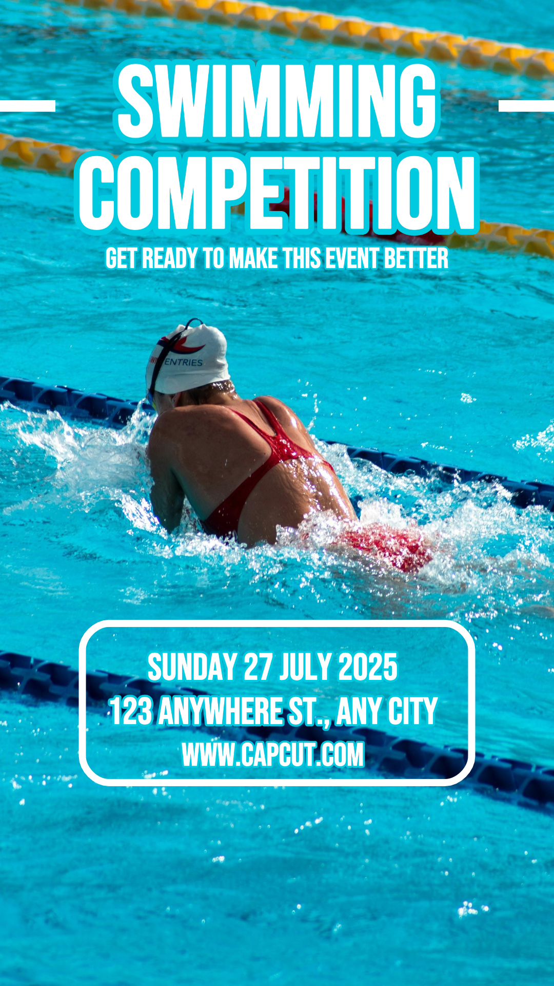 Marketingplakat für Sport- und Wettkampfschwimmen 