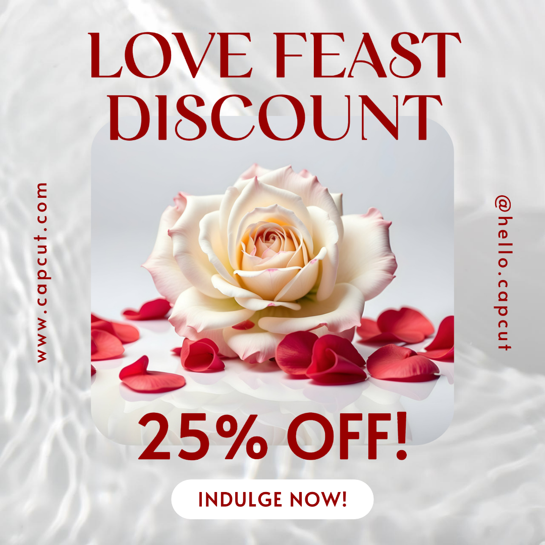 Réduction de la boutique de fleurs de la Saint-Valentin Instagram Post Rouge