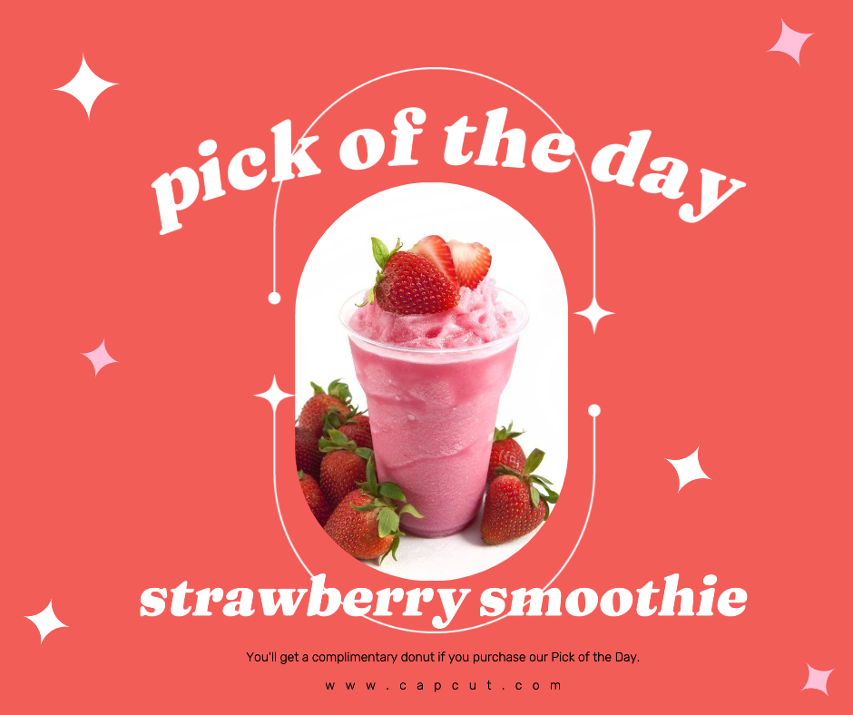 Foods and Beverage - Marketing Poster - Pick of the Day -Strawberry Smoothie - Facebook Post