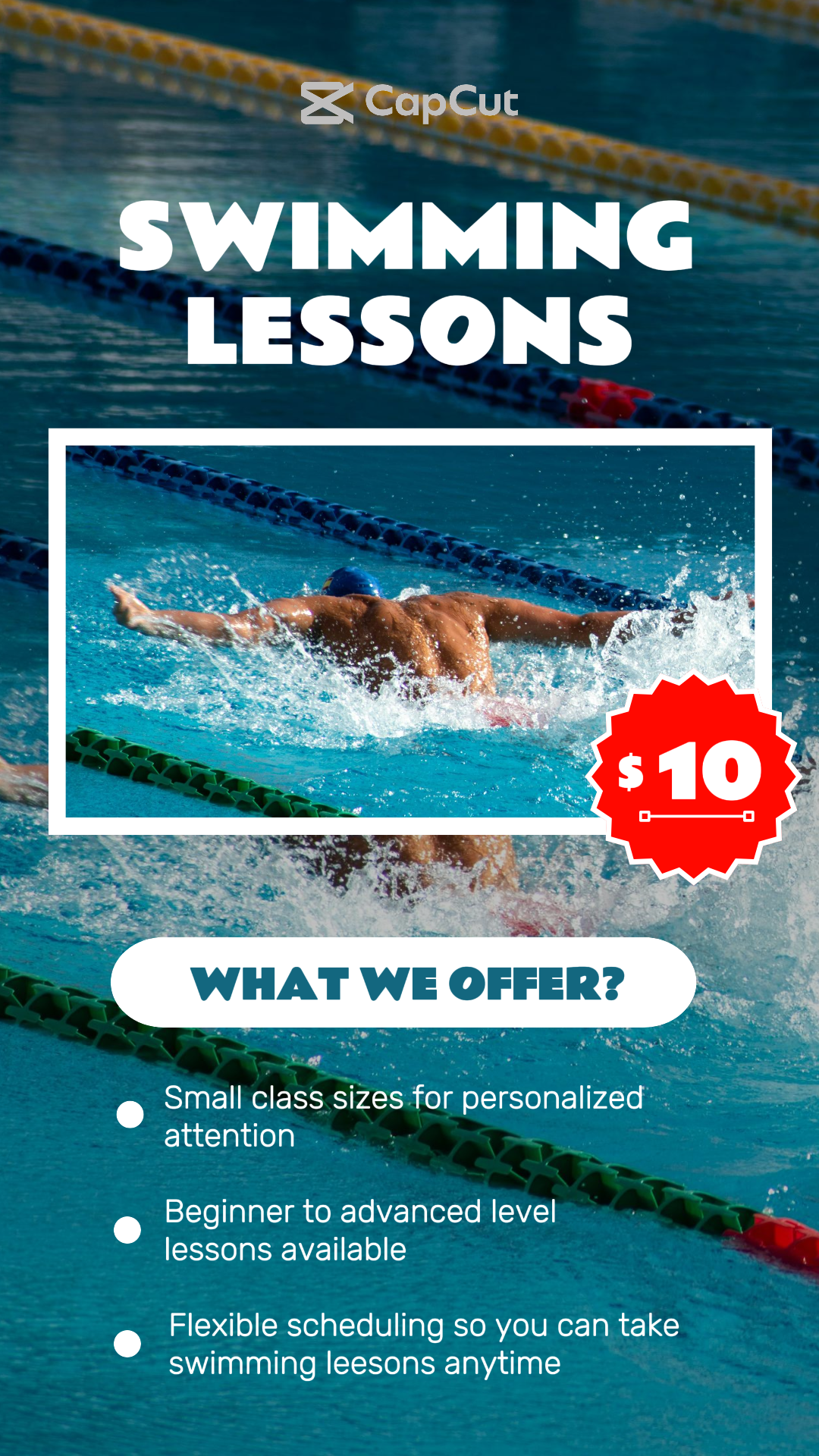 Sports and match Swimming Lessons Instagram story