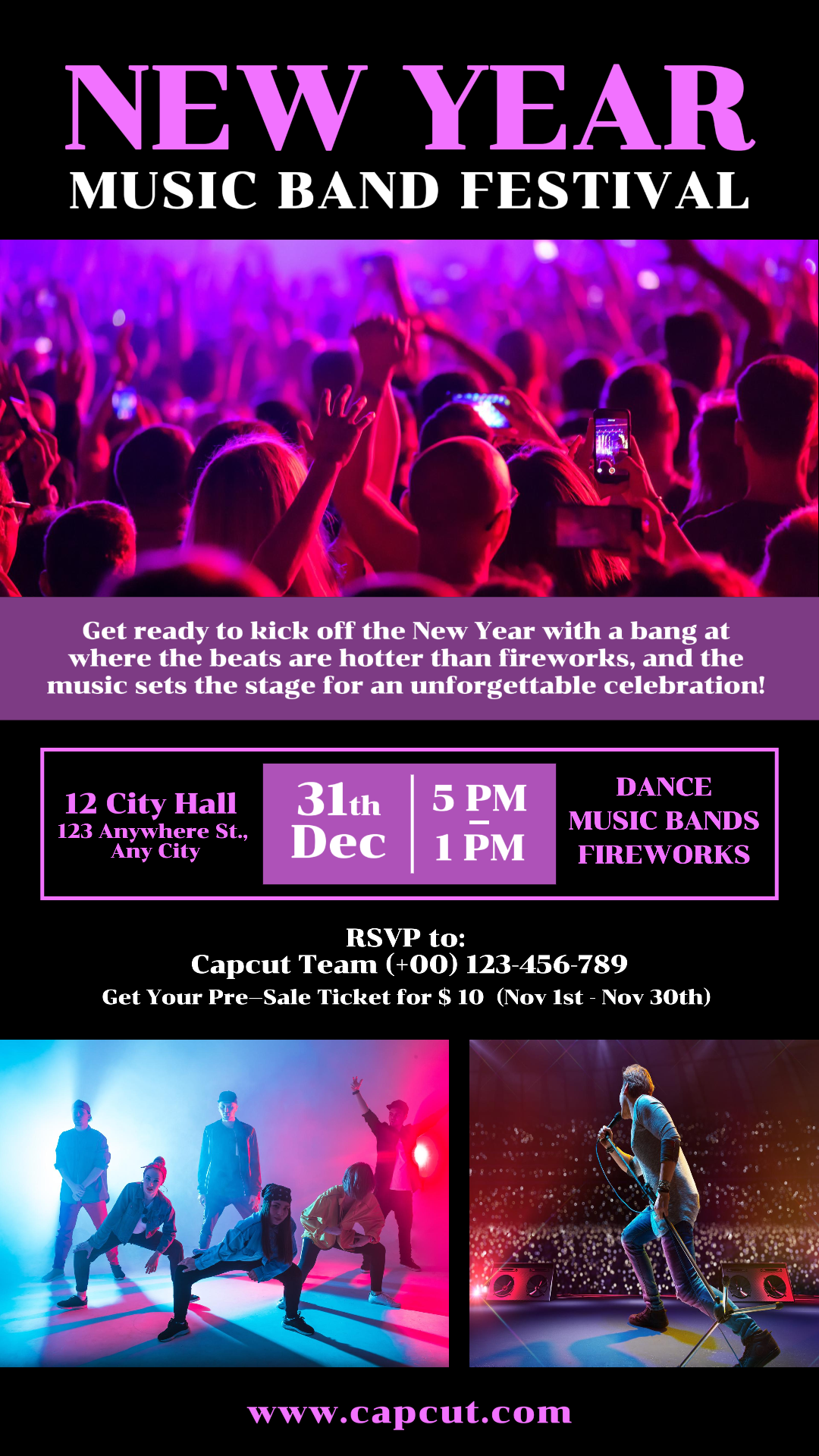 Neujahrs-Musikfestival-Promotion Instagram Story