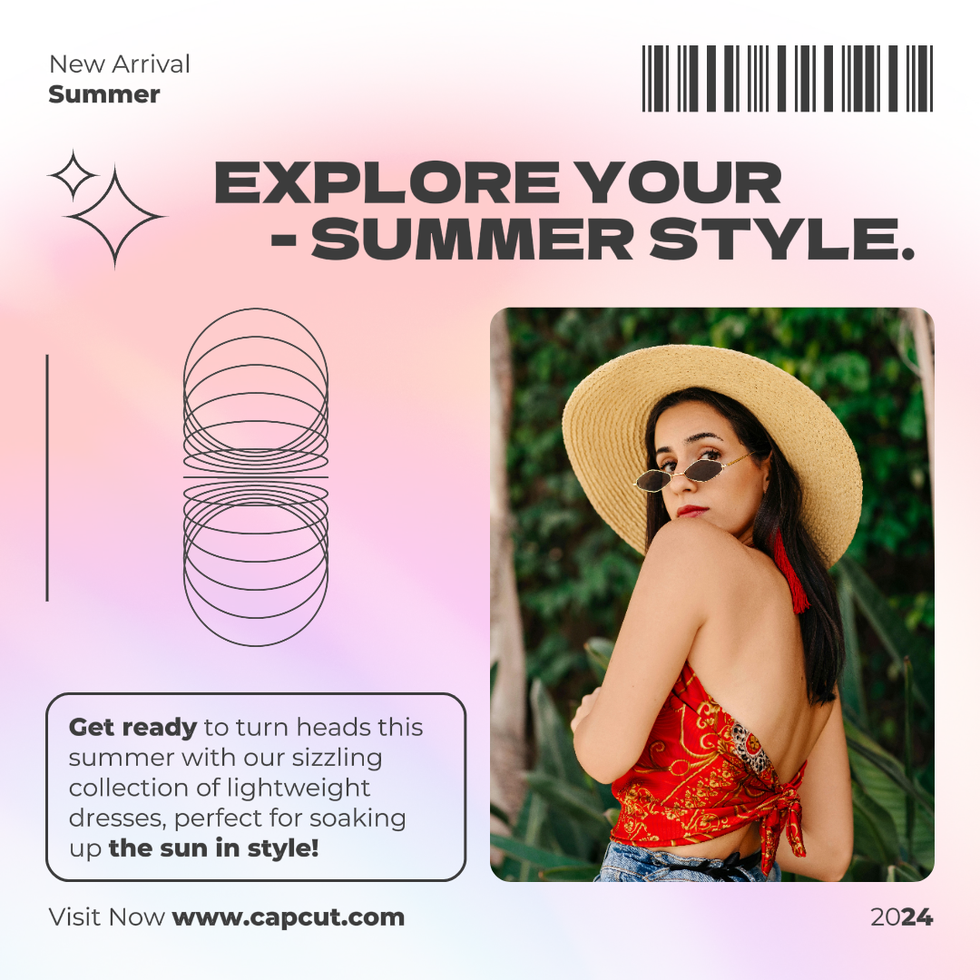 Vêtements et chaussures Nouveauté été Explorez votre style d'été Instagram Post Rose Pastel Minimaliste