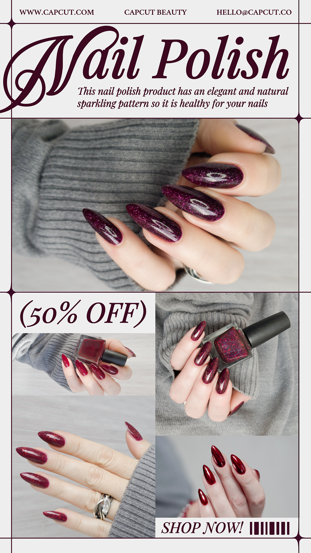 Beauty Care - Poster de Marketing História do Instagram de esmalte