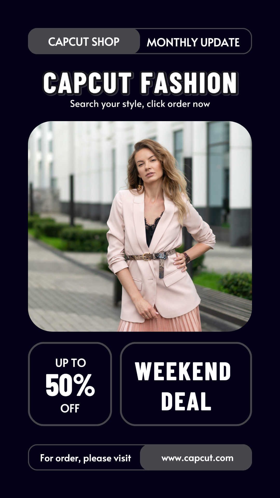 Historia de Instagram de fin de semana de chaqueta de moda