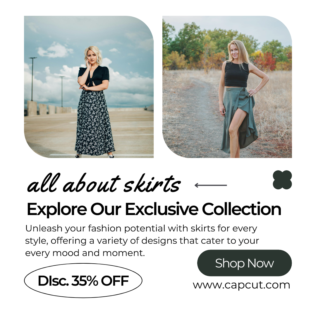 Cartel de marketing de ropa y zapatos Todo sobre faldas Publico de Instagram Simple Moderno