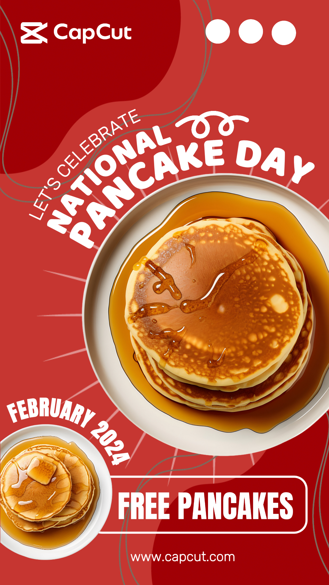 DÍA NACIONAL DEL PANCAKE-PUBLICACIÓN CREATIVA-HISTORIA DE INSTAGRAM-ROJO