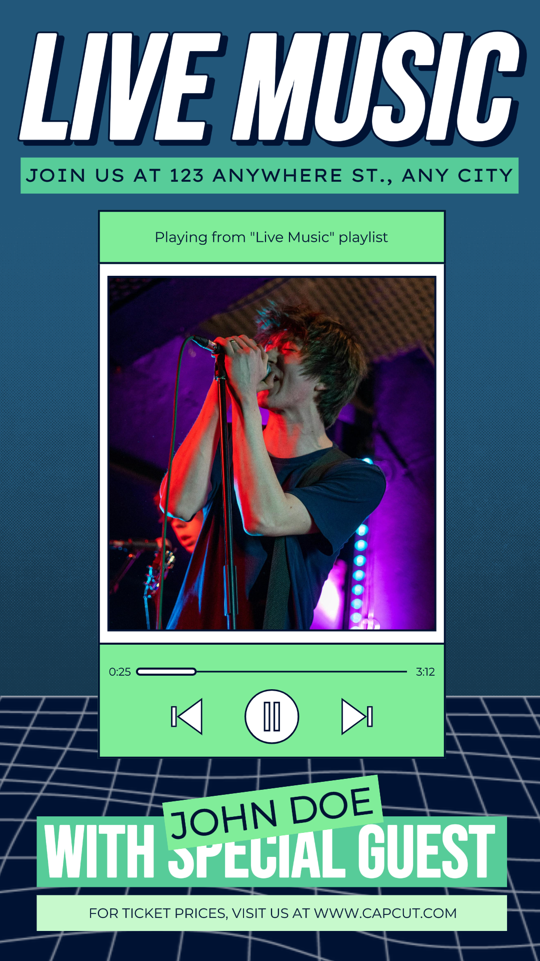 Unterhaltung Live-Musik-Poster Retro-Stil