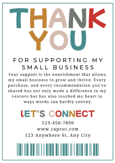 Nicht-Marketing-Karten und Dankeskarten