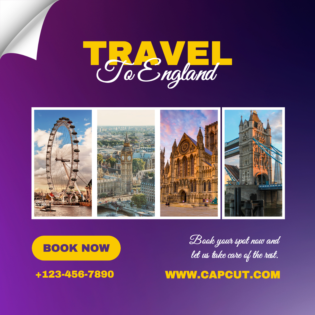 England Travel Creative Poster Instagram Post