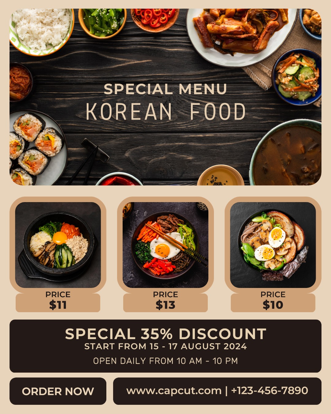 special menu korean food instagram post
