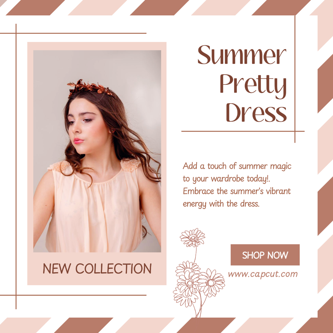 Kleidung und Schuhe Marketing Poster Instagram Post Pastell Rosa Braun Thema