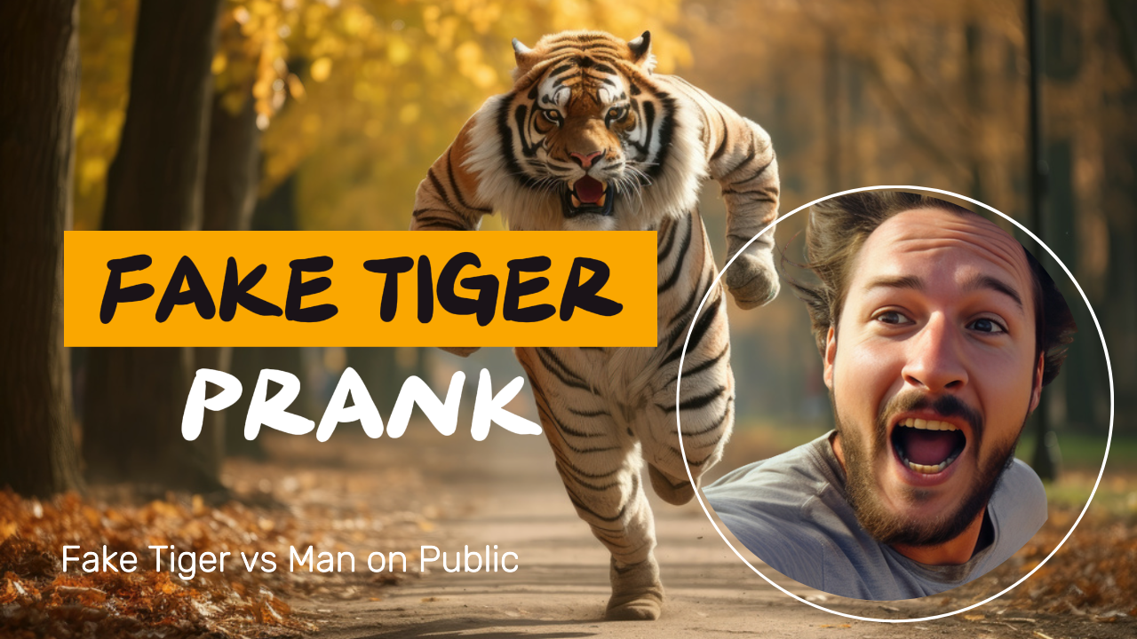 Miniatura do Youtube - Reação Pegadinha Falsa do Tigre