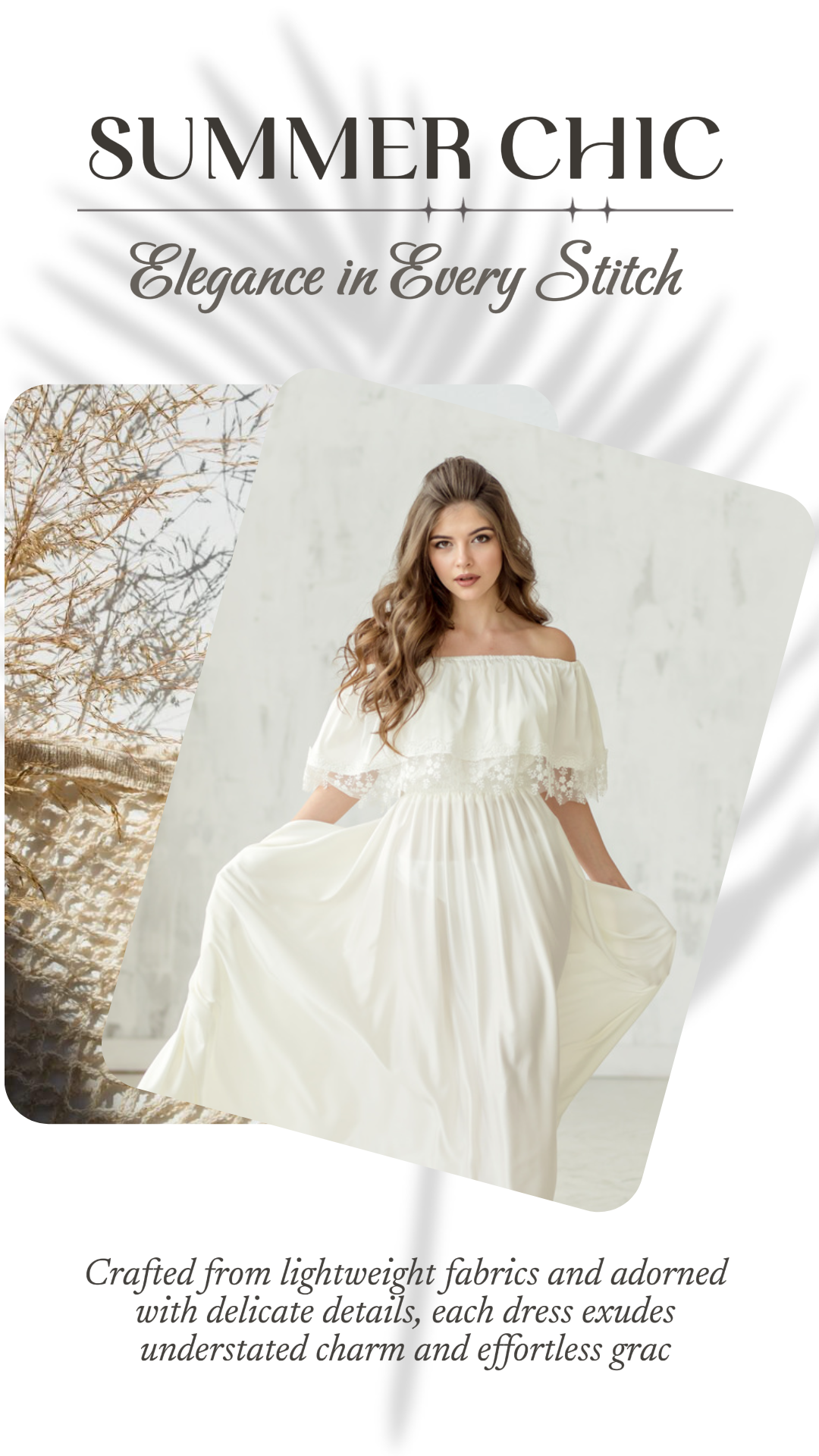 Ropa y Zapatos Vestido de Verano Colección Pantalla Instagram Historia Blanco Minimalista