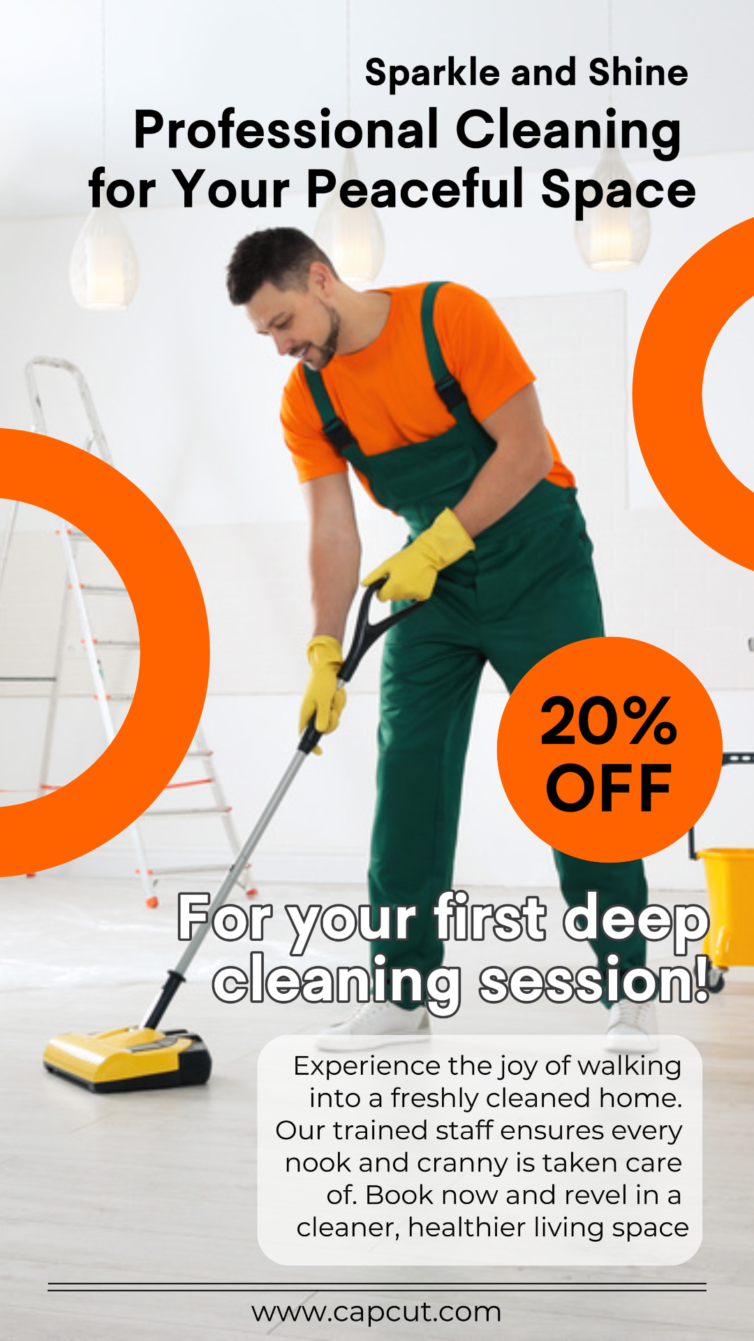 Promoção do Serviço de Limpeza Instagram Story Orange