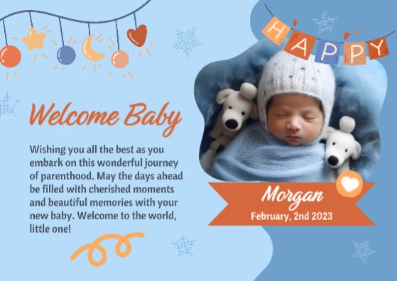 Annonce d'affiche créative Bienvenue bébé 