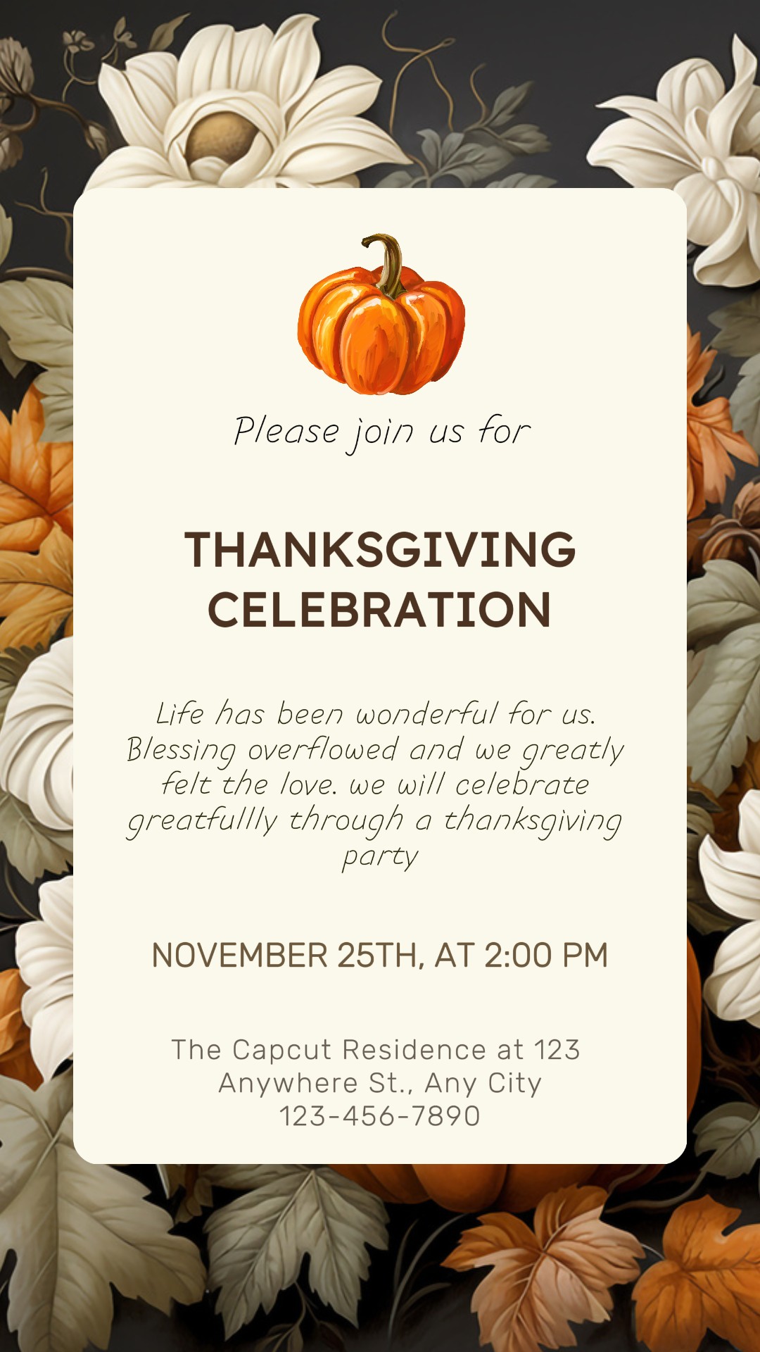 Undangan Perayaan Thanksgiving Kisah Instagram