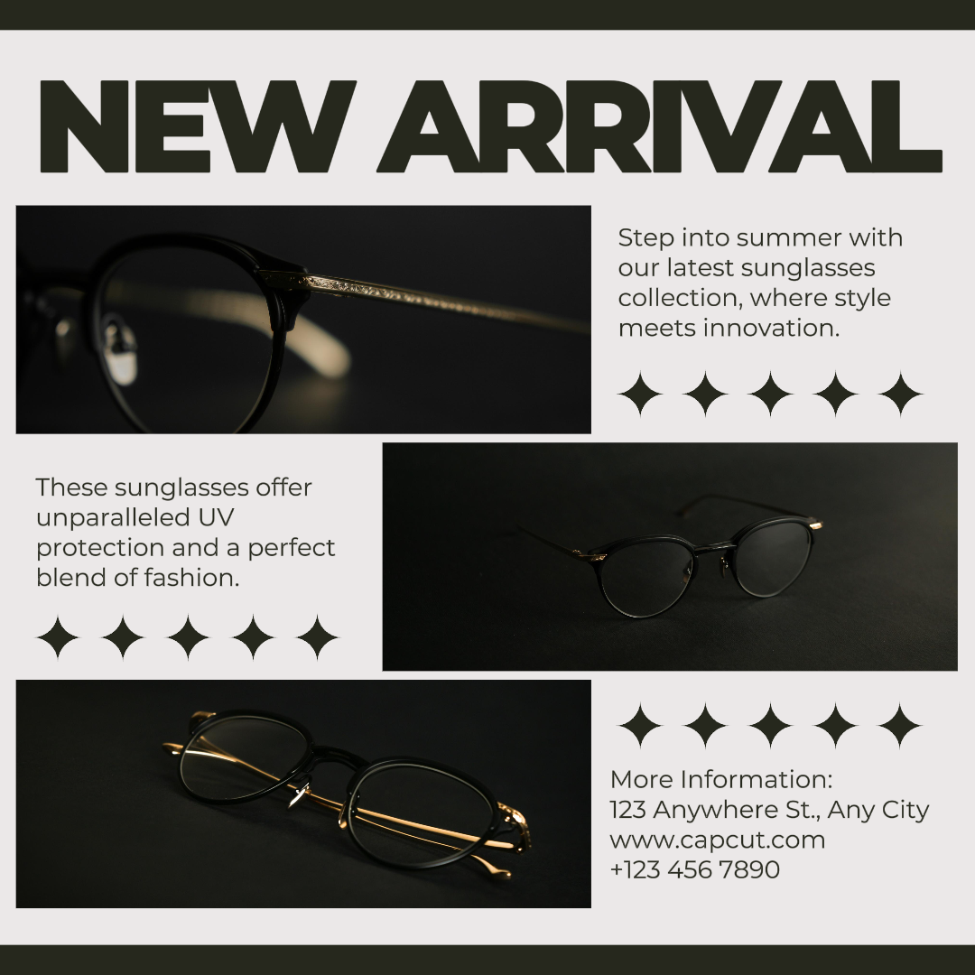 Jewelry and accessories - Marketing Poster New Eyeglases Instagram Post Beige