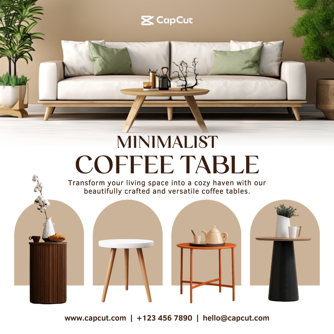 Exibição de mesa de centro para casa e móveis