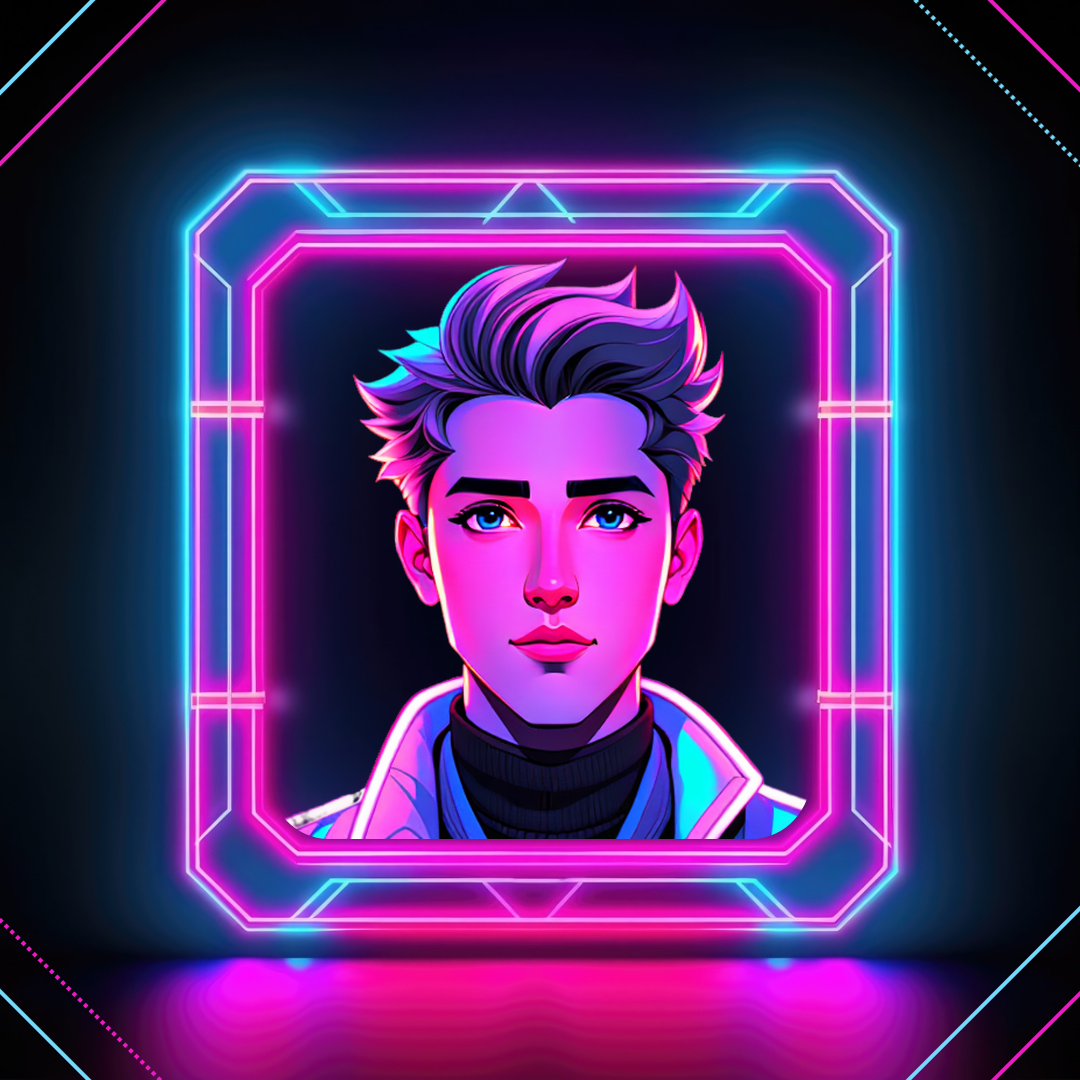 Foto de perfil do Instagram sem marketing Fundo de néon