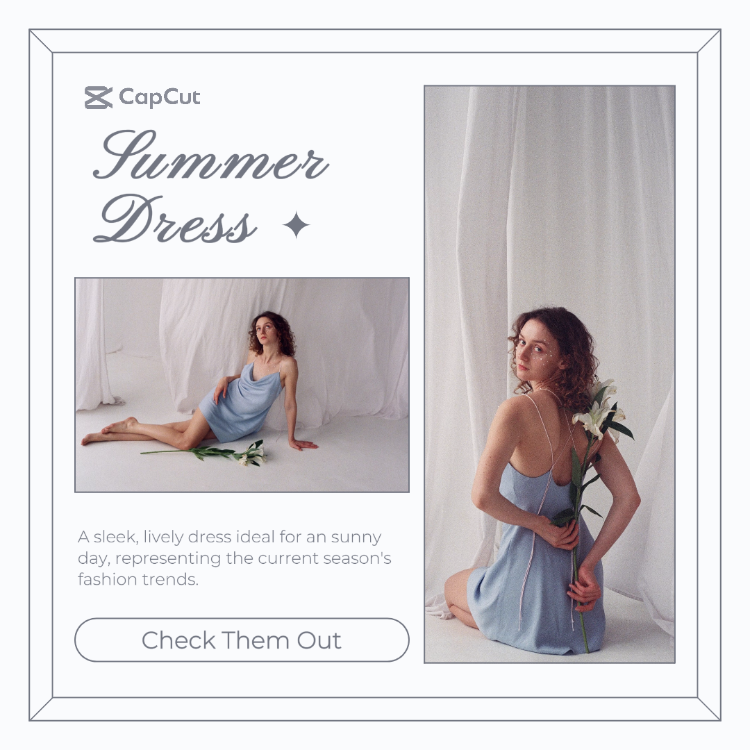 Marketing Clothing Product Display Instagram Post Summer Dress Blue