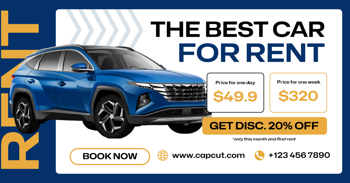 Anuncios de Facebook Cartel de marketing Promoción de alquiler de coches