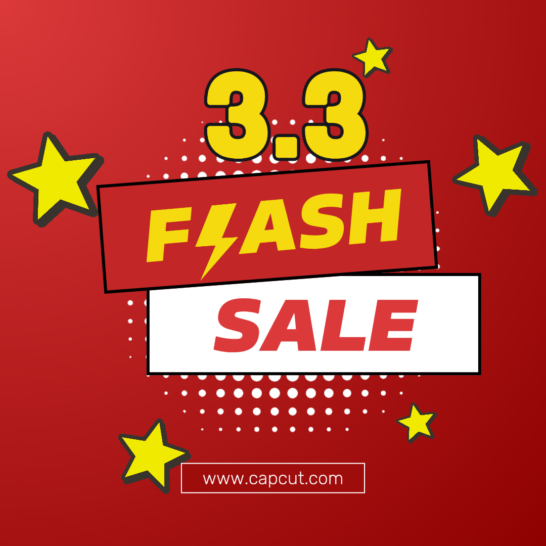 Anúncio de cartaz criativo Flash Sale vermelho