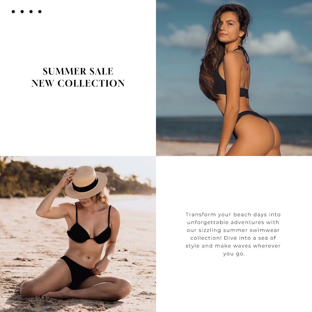 Moda Traje De Baño Venta De Verano Nueva Colección Instagram Post Diseño De Collage Minimalista