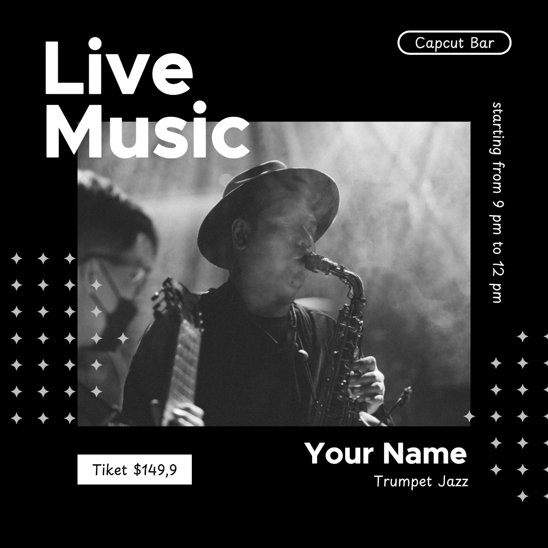 Entertainment live music poster instagram post