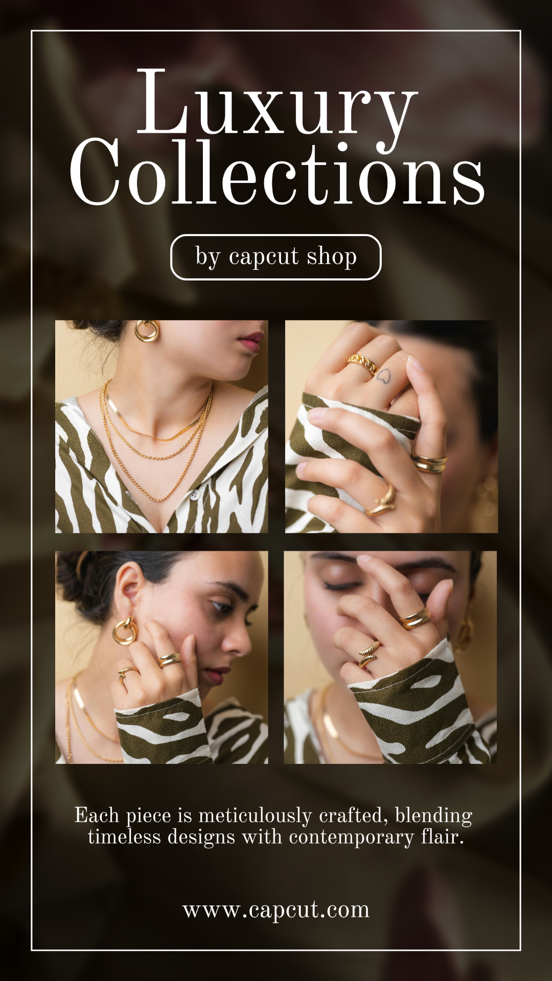 Joyas y accesorios - Cartel de marketing Nueva joyería Instagram Story Gold