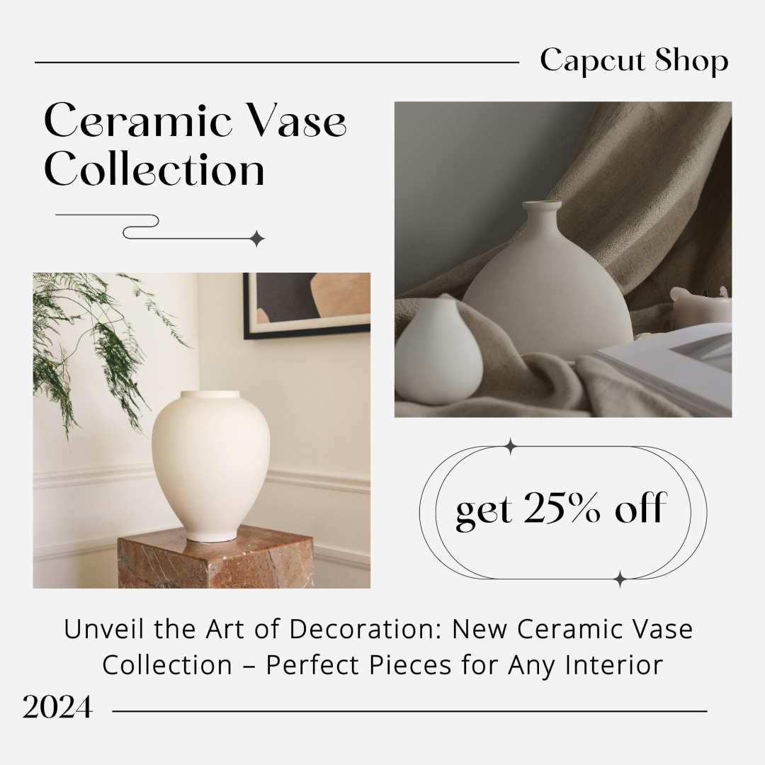 Bildvorlage Minimalismus Collage Instagram Post Keramikvase 