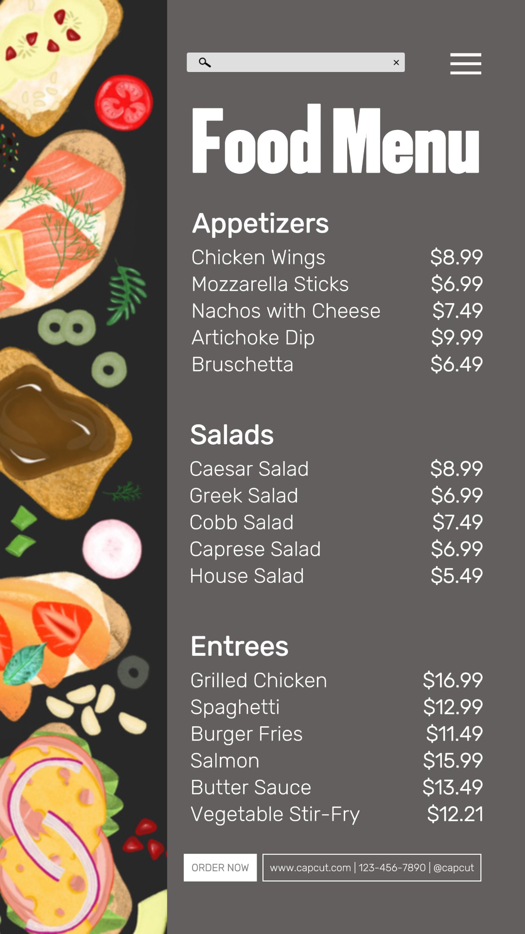 Daftar Menu Makanan Cerita Instagram