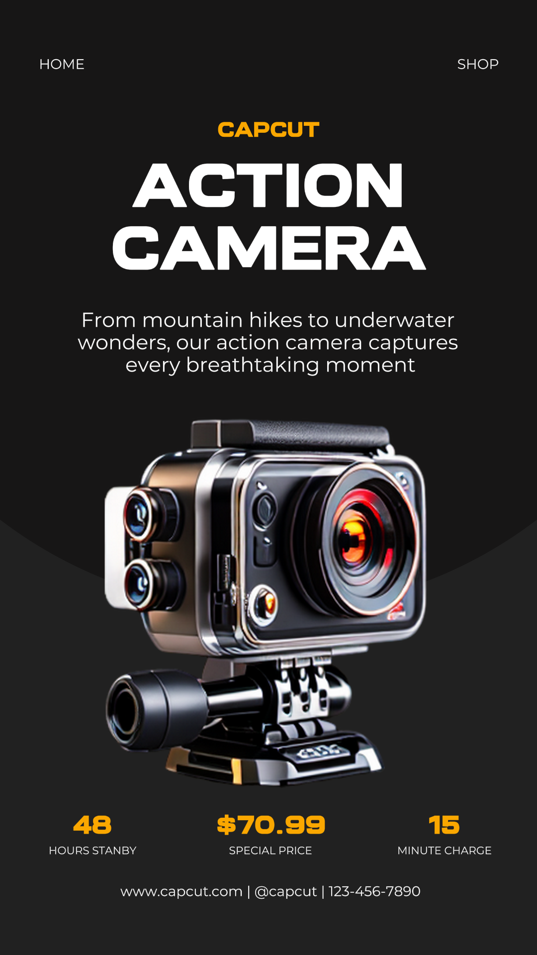 Electronic Action Camera Sale Instagram Story