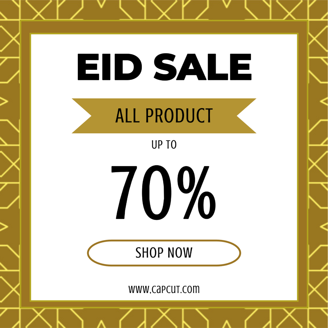 Promoción de marketing de vacaciones Venta de Eid Mubarak Instagram Post Brown