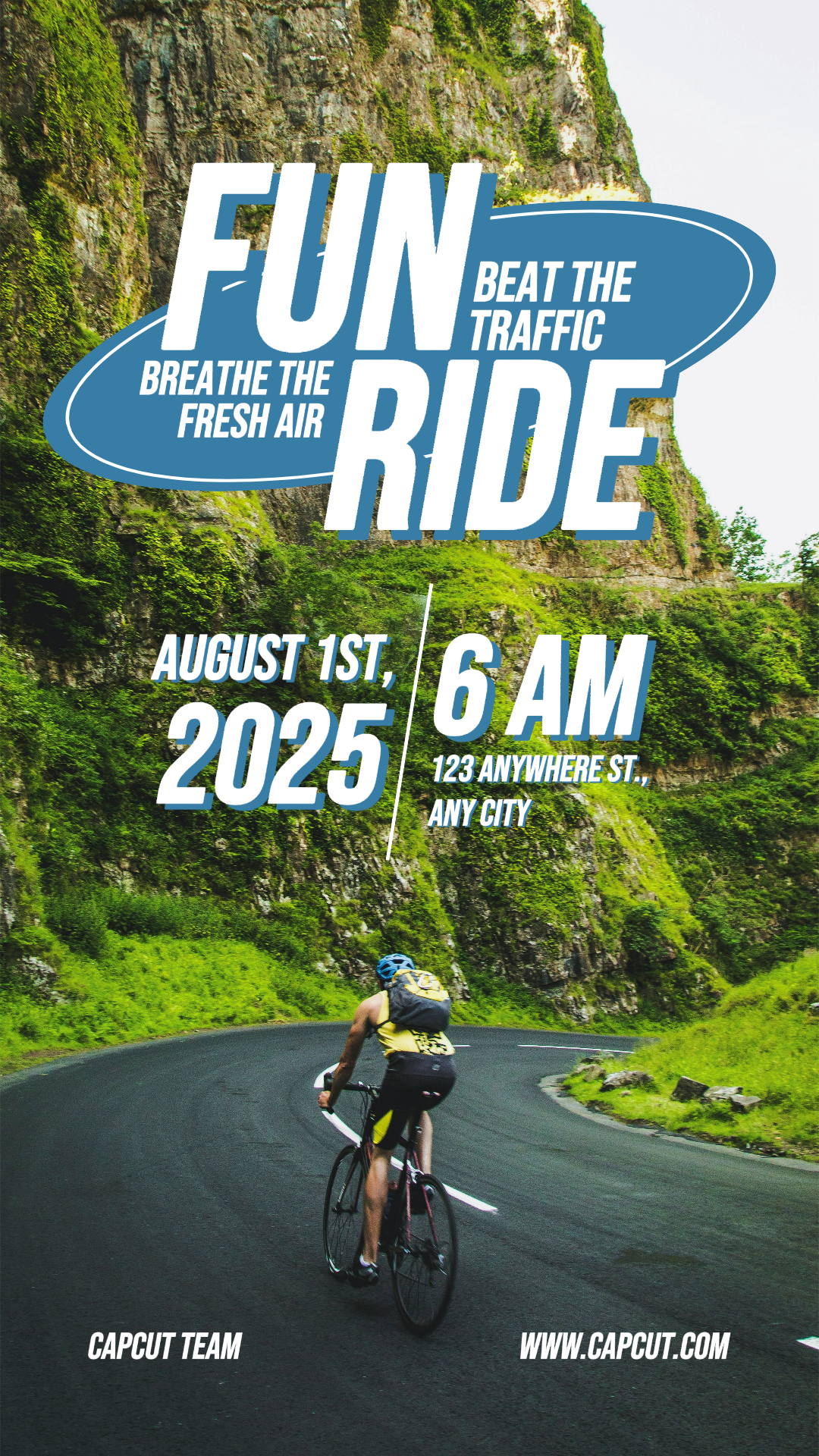 Poster kreatif olahraga dan pertandingan seru naik Tiktok biru hijau