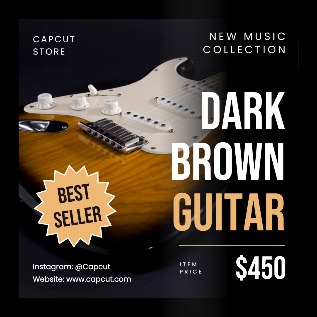 Cartel de marketing - Electrónica - Guitarra eléctrica Publicación de Instagram