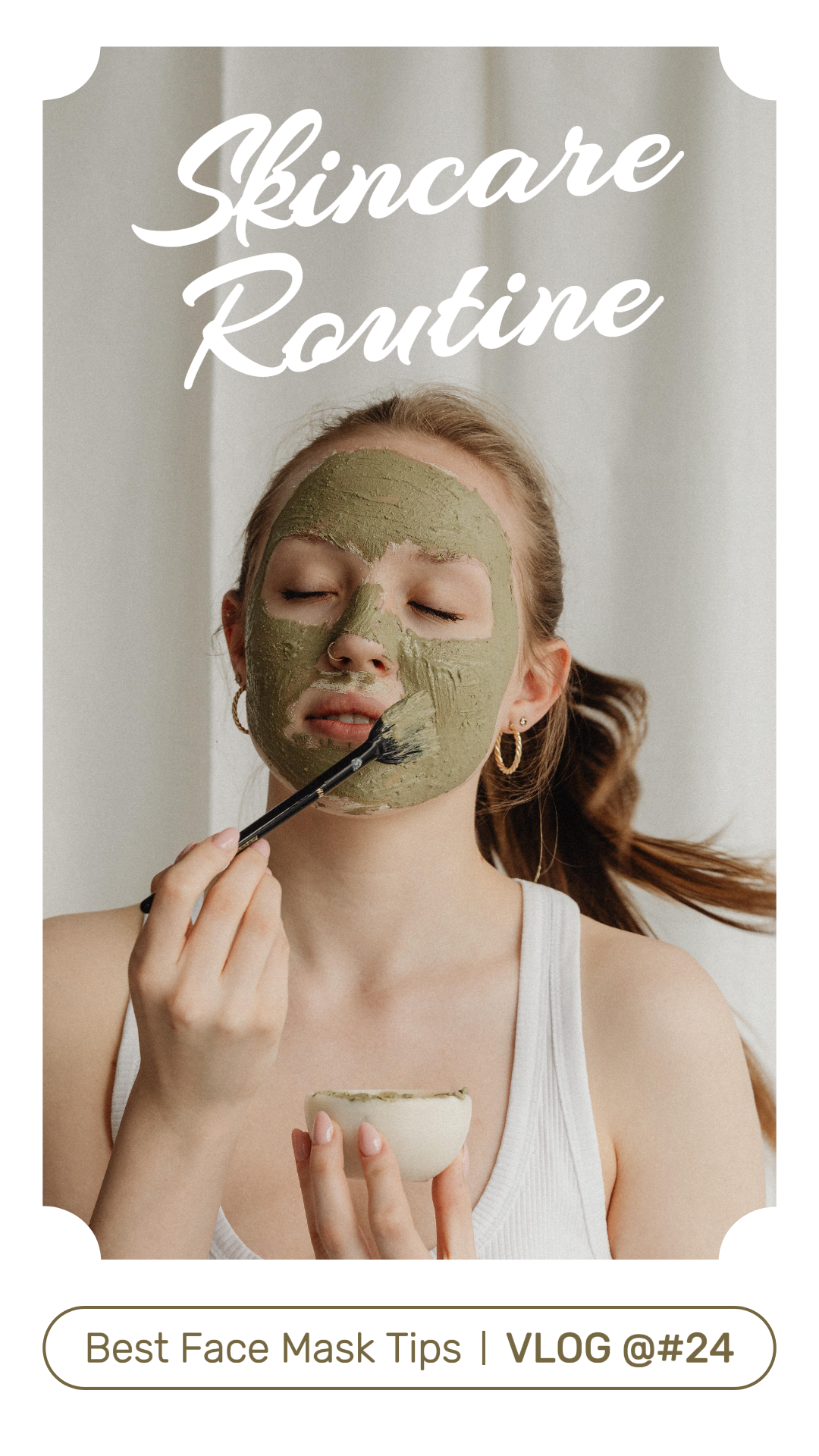 Tiktok thumbnail Cover vlog rutinitas perawatan kulit