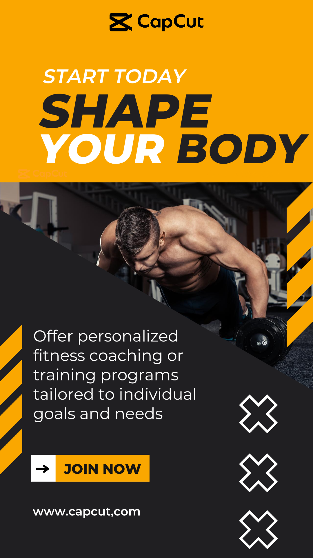 Póster de marketing de entrenamiento y fitness
