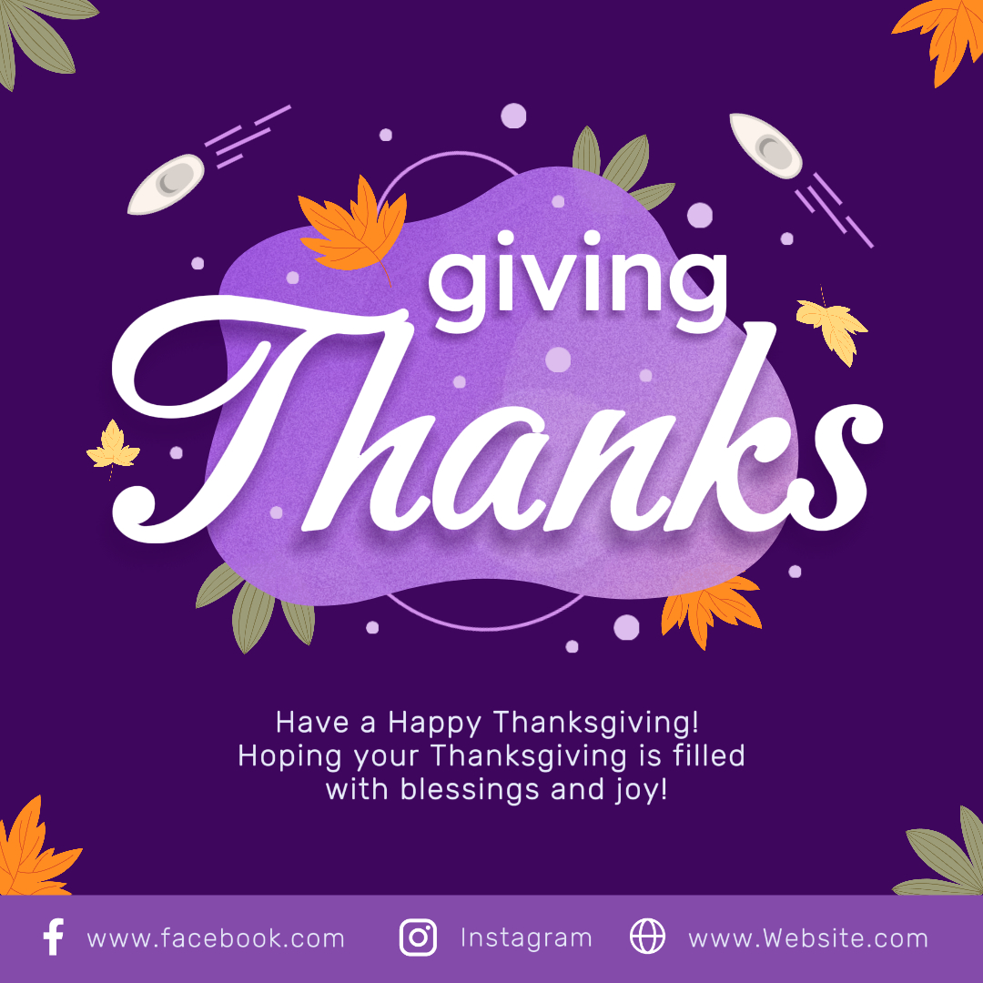 Thanksgiving Instagram Post Purple island