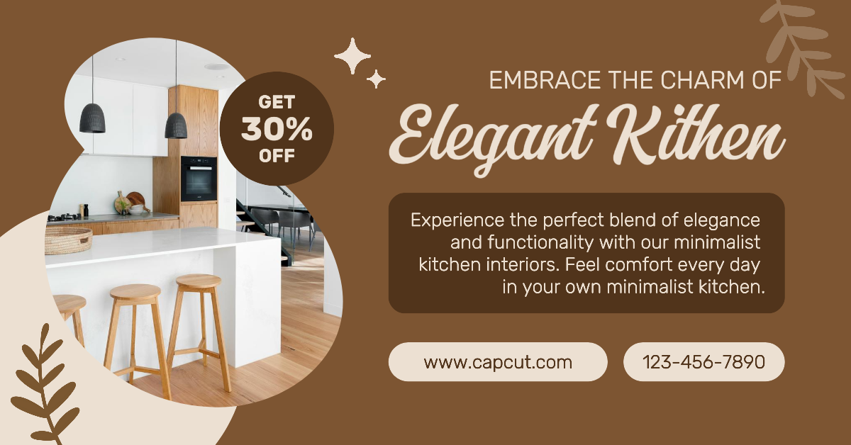 Iklan Facebook poster pemasaran rumah tangga minimalis promosi dapur elegan